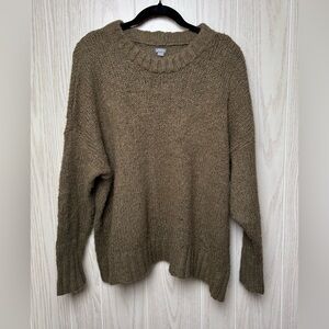 Aerie Women’s Oversized Cozy Knit Acrylic/Wool/Alpaca Sweater Olive Green Sz XS